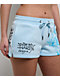 Ed Hardy Leopard Rhinestone Baby Blue Sweat Shorts - Thumbnail image 4 of 6