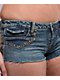 Ed Hardy Leopard Studded Blue Micro Shorts - Thumbnail image 5 of 8