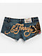 Ed Hardy Leopard Studded Blue Micro Shorts - Thumbnail image 7 of 8