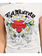 Ed Hardy Love Kills Slowly Heart Rhinestone Ivory Cap Sleeve T-Shirt - Thumbnail image 3 of 4