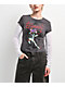 Ed Hardy Pantera Charcoal & White Lace 2fer Long Sleeve T-Shirt - Thumbnail image 1 of 5