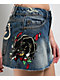 Ed Hardy Panther Dagger Dark Blue Cutoff Denim Mini Skirt - Thumbnail image 5 of 6