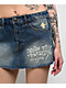 Ed Hardy Panther Dagger Dark Blue Cutoff Denim Mini Skirt - Thumbnail image 6 of 6