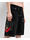 Ed Hardy Panther Heart Black Jean Shorts - Thumbnail image 7 of 8