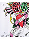 Ed Hardy Panther Rose Rhinestone White Thermal Long Sleeve T-Shirt - Thumbnail image 4 of 7