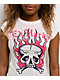 Ed Hardy Pink Flame Skull Rhinestone Ivory T-Shirt - Thumbnail image 3 of 4