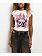 Ed Hardy Pink Flame Skull Rhinestone Ivory T-Shirt - Thumbnail image 1 of 4