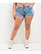 Ed Hardy Pink Leopard Washed Blue Cutoff Shorts - Thumbnail image 4 of 6