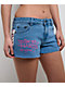Ed Hardy Pink Leopard Washed Blue Cutoff Shorts - Thumbnail image 5 of 6
