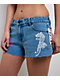 Ed Hardy Pink Leopard Washed Blue Cutoff Shorts - Thumbnail image 6 of 6