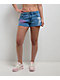 Ed Hardy Pink Leopard Washed Blue Cutoff Shorts - Thumbnail image 2 of 6