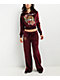 Ed Hardy Retro Tiger Burgundy Velour Track Pants - Thumbnail image 6 of 6