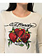 Ed Hardy Rhinestone Hearts Natural Long Sleeve Crop T-Shirt - Thumbnail image 3 of 4