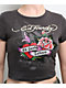 Ed Hardy Rose Heart Rhinestone Charcoal Crop T-Shirt - Thumbnail image 3 of 4