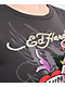 Ed Hardy Rose Heart Rhinestone Charcoal Crop T-Shirt - Thumbnail image 4 of 4