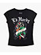 Ed Hardy Rose Rhinestone Cap Sleeve Black T-Shirt - Thumbnail image 5 of 6