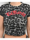 Ed Hardy Sacred Heart Black Leopard Print Crop T-Shirt - Thumbnail image 2 of 3