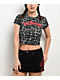Ed Hardy Sacred Heart Black Leopard Print Crop T-Shirt - Thumbnail image 1 of 3