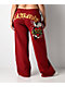 Ed Hardy Sacred Heart Dark Cherry Red Wide Leg Sweatpants - Thumbnail image 3 of 6