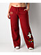 Ed Hardy Sacred Heart Dark Cherry Red Wide Leg Sweatpants - Thumbnail image 4 of 6
