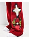 Ed Hardy Sacred Heart Dark Cherry Red Wide Leg Sweatpants - Thumbnail image 6 of 6