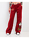Ed Hardy Sacred Heart Dark Cherry Red Wide Leg Sweatpants - Thumbnail image 2 of 6