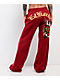 Ed Hardy Sacred Heart Dark Cherry Red Wide Leg Sweatpants - Thumbnail image 1 of 6