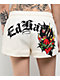 Ed Hardy Sacred Heart Ivory Sweat Shorts - Thumbnail image 3 of 5