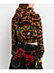 Ed Hardy Sacred Heart Leopard Brown Plush Zip Hoodie - Thumbnail image 2 of 6