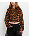 Ed Hardy Sacred Heart Leopard Brown Plush Zip Hoodie - Thumbnail image 1 of 6
