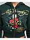 Ed Hardy Sacred Heart Rhinestone Green Cop Zip Hoodie - Thumbnail image 3 of 6
