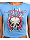 Ed Hardy Skull & Crossbones Blue Crop T-Shirt - Thumbnail image 3 of 6