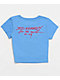 Ed Hardy Skull & Crossbones Blue Crop T-Shirt - Thumbnail image 6 of 6