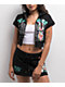 Ed Hardy Skull Black Short Sleeve Crop Zip Hoodie - Thumbnail image 2 of 5