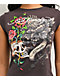 Ed Hardy Skull Roses Espresso Crop T-Shirt - Thumbnail image 3 of 4