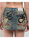 Ed Hardy Snake Hearts Black Cutoff Denim Mini Skirt - Thumbnail image 3 of 4