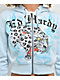 Ed Hardy Snow Leopard Rhinestone Baby Blue Crop Zip Hoodie - Thumbnail image 3 of 6