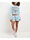 Ed Hardy Snow Leopard Rhinestone Baby Blue Crop Zip Hoodie - Thumbnail image 7 of 8