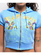 Ed Hardy Swallows Sky Blue Short Sleeve Crop Zip Hoodie - Thumbnail image 3 of 5