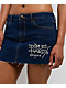 Ed Hardy Tattoo Collage Dark Denim Cutoff Mini Skirt - Thumbnail image 4 of 5