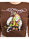 Ed Hardy Tiger Cloud Brown Crop T-Shirt - Thumbnail image 3 of 3