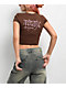 Ed Hardy Tiger Cloud Brown Crop T-Shirt - Thumbnail image 2 of 3