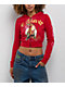 Ed Hardy Tiger Cloud Red Crop Zip Hoodie - Thumbnail image 1 of 5