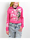 Ed Hardy Tiger Crown Pink Crop Zip Hoodie - Thumbnail image 2 of 7