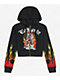 Ed Hardy Tiger Flame Black Crop Zip Hoodie - Thumbnail image 5 of 7