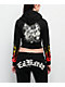 Ed Hardy Tiger Flame Black Crop Zip Hoodie - Thumbnail image 2 of 7