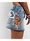 Ed Hardy Tiger Flowers Medium Wash Denim Skirt - Thumbnail image 4 of 5