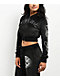 Ed Hardy Tiger Head Black Velour Crop Zip Hoodie - Thumbnail image 3 of 7