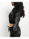 Ed Hardy Tiger Head Black Velour Crop Zip Hoodie - Thumbnail image 4 of 7