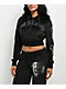 Ed Hardy Tiger Head Black Velour Crop Zip Hoodie - Thumbnail image 1 of 7